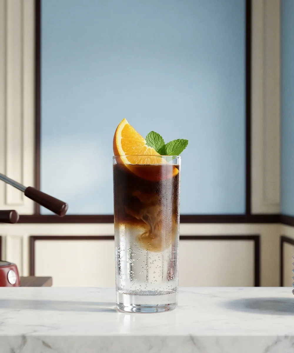 Cold Brew Tonic servido en vaso alto con hielo en la barra de Cafetismo
